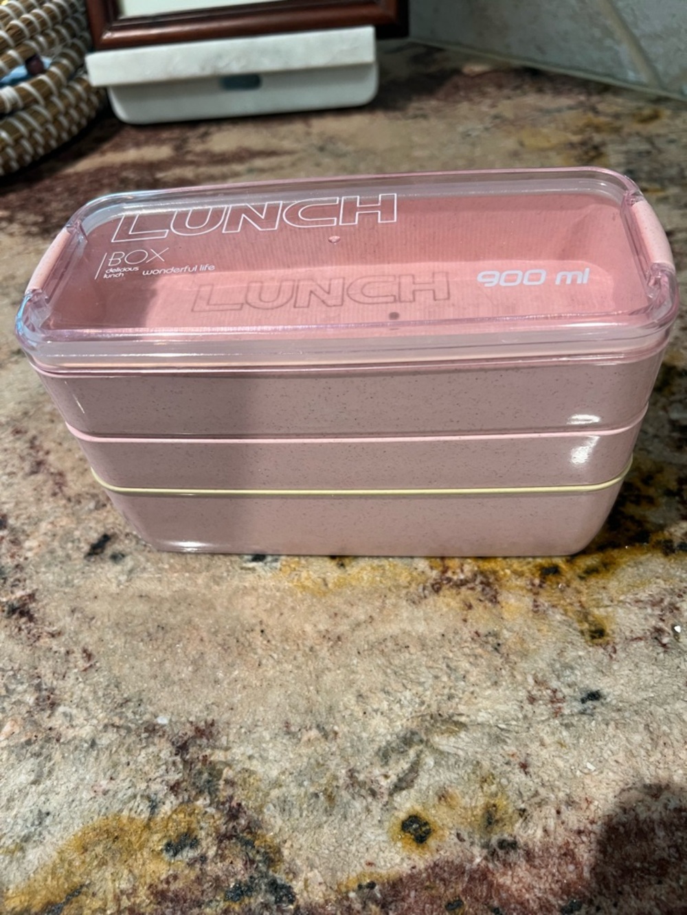 Pink 900ml Three Tier Lunch Box